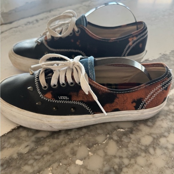 Vans Tartan Daze acid Tie dye Spikes Punk Gothic Leather shoes - Picture 4 of 8